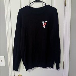 Black Sweater with Red and White Logo